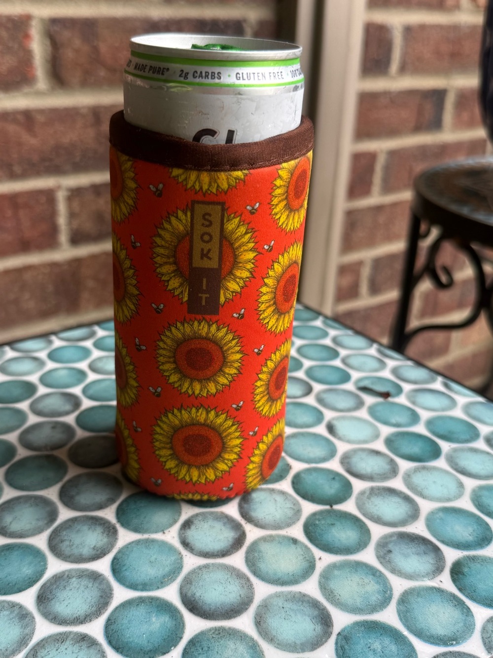 Orange Sunflower Insulated Can Cooler Sleeve